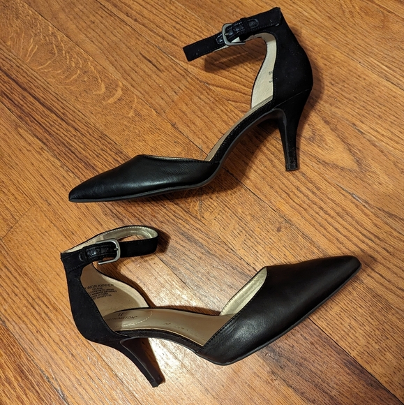 Worthington mixed media black classic vamp kitten heels - Picture 3 of 9